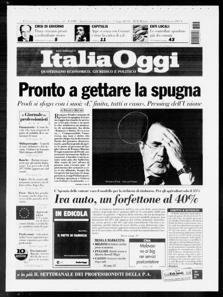 Italia oggi : quotidiano di economia finanza e politica